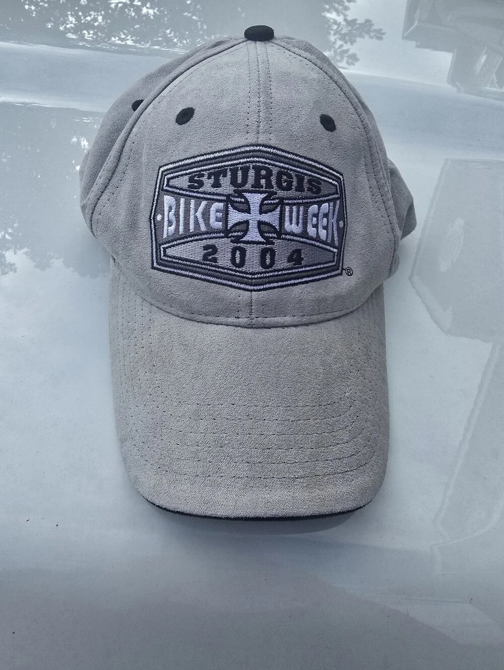 Vintage 2004 Sturgis Bike Week Motorcycle Rally Hat – Gray Suede Feel – 64th Ann